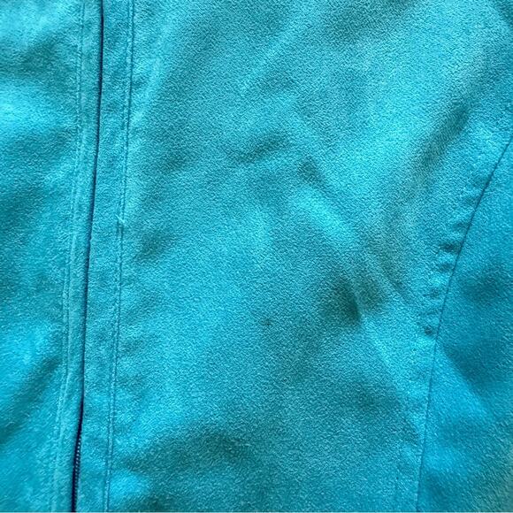 Studio Works aqua zippered velveteen jacket size 12
 b32 - Picture 4 of 6